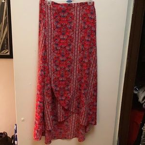 High low colorful wrap skirt